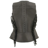 Black Fringed Leather Vest